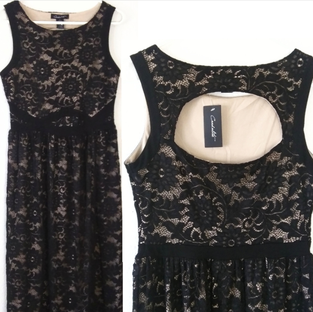 Candalite floral lace long dress Size S